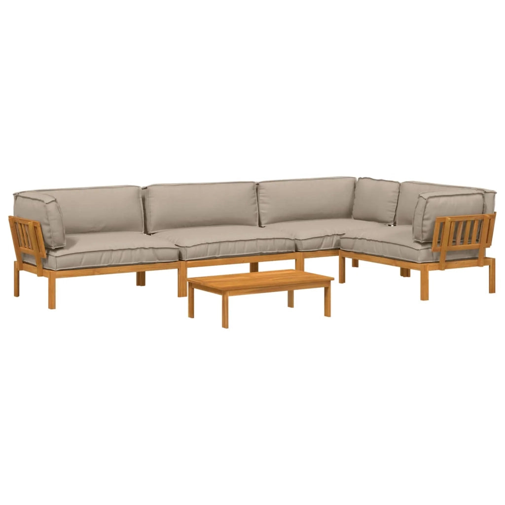 Set di divani con cuscino 5 pcs Talpa Legno di Acacia Massello 3418619