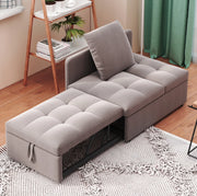 Divano letto 3 in 1 grigio con schienale reclinabile