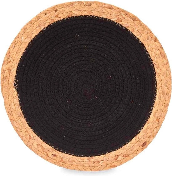 Tavolo rotante a spirale in tessuto nero da 3 pezzi