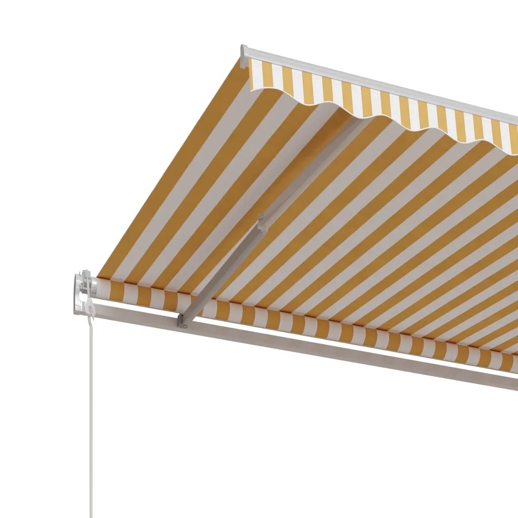 Tenda da Sole Retrattile Automatica 400x350 cm Gialla e Bianca 3068988