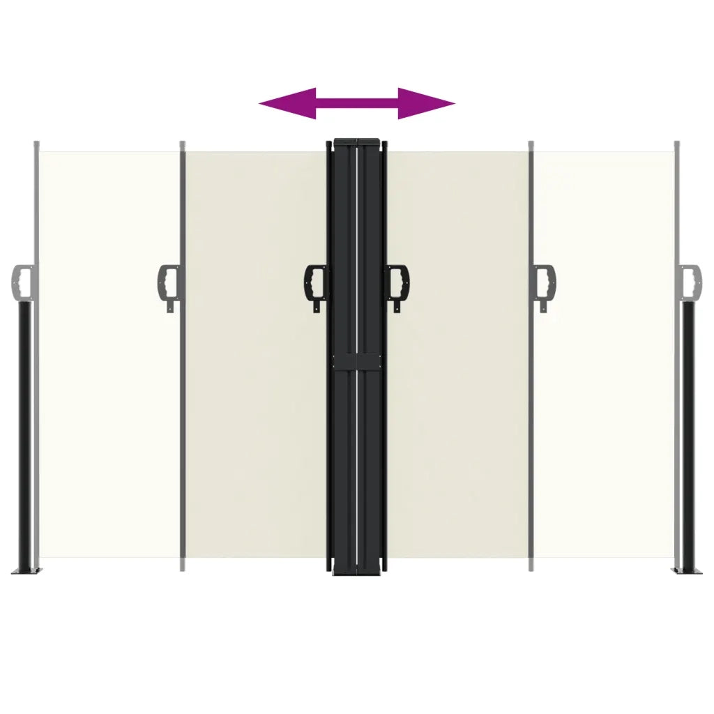 Tenda da Sole Laterale Retrattile-Tenda parasole per balcone per giardino Crema 160x600 cm 691512