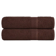 Asciugamani Doccia 2 pz Marrone 70x140 cm 360 g/mÂ² 100% Cotone