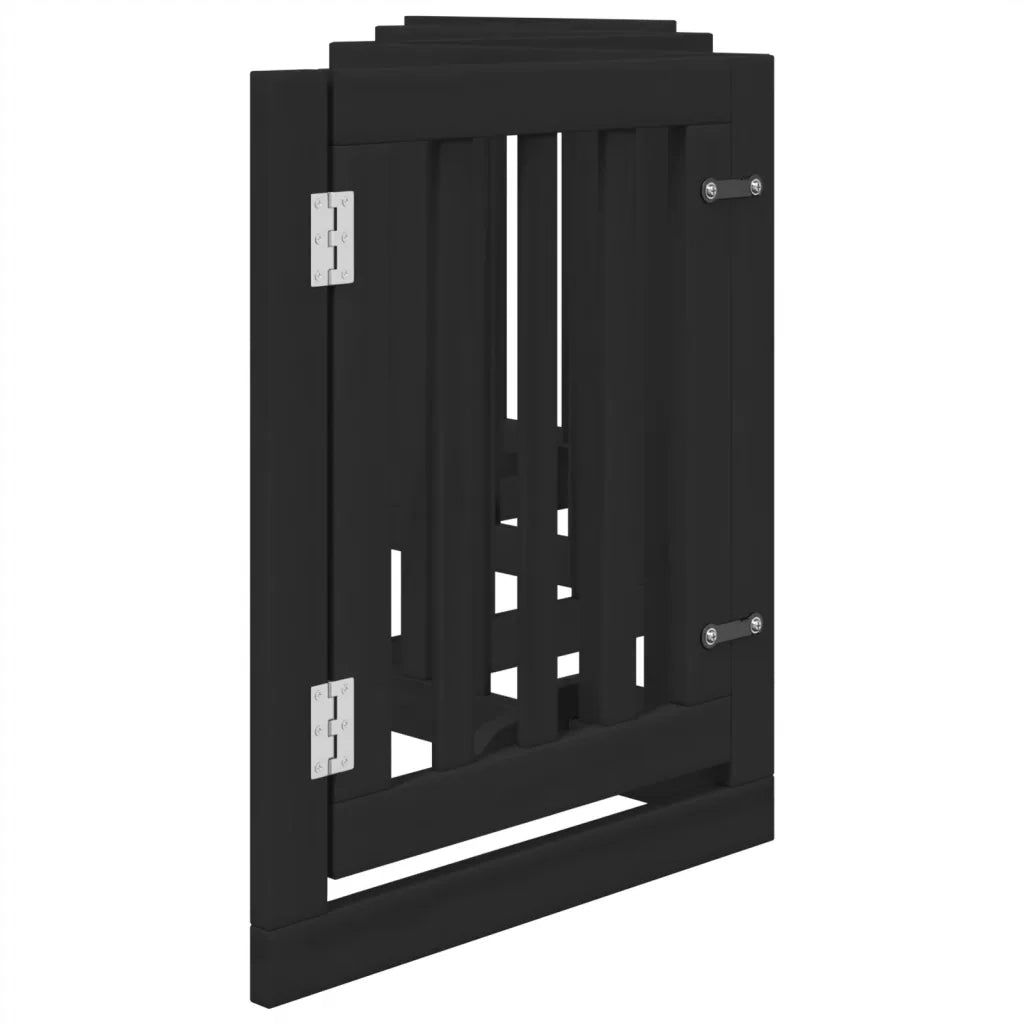 Cancello per Cani Porta Pieghevole Nero 6 Pannelli 300cm Pioppo CFW4070541