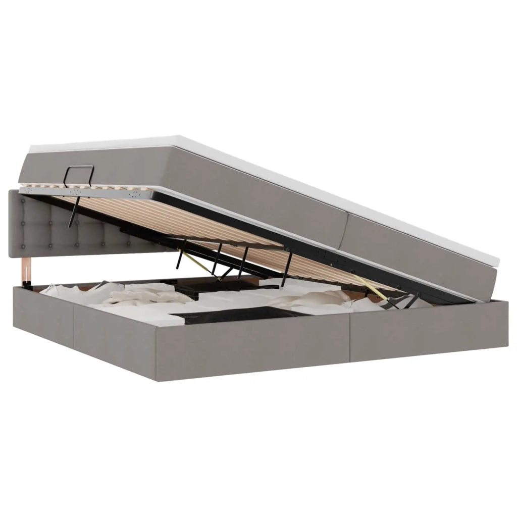 Letto con contenitore LED e materasso Tortora 200 x 200 cm