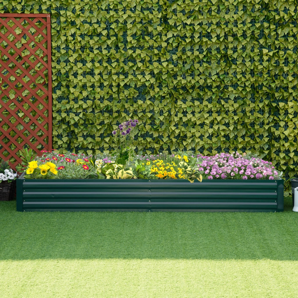 Vaso da giardino rettangolare ¨C zephmum ¨C verde scuro 241x90x30 cm