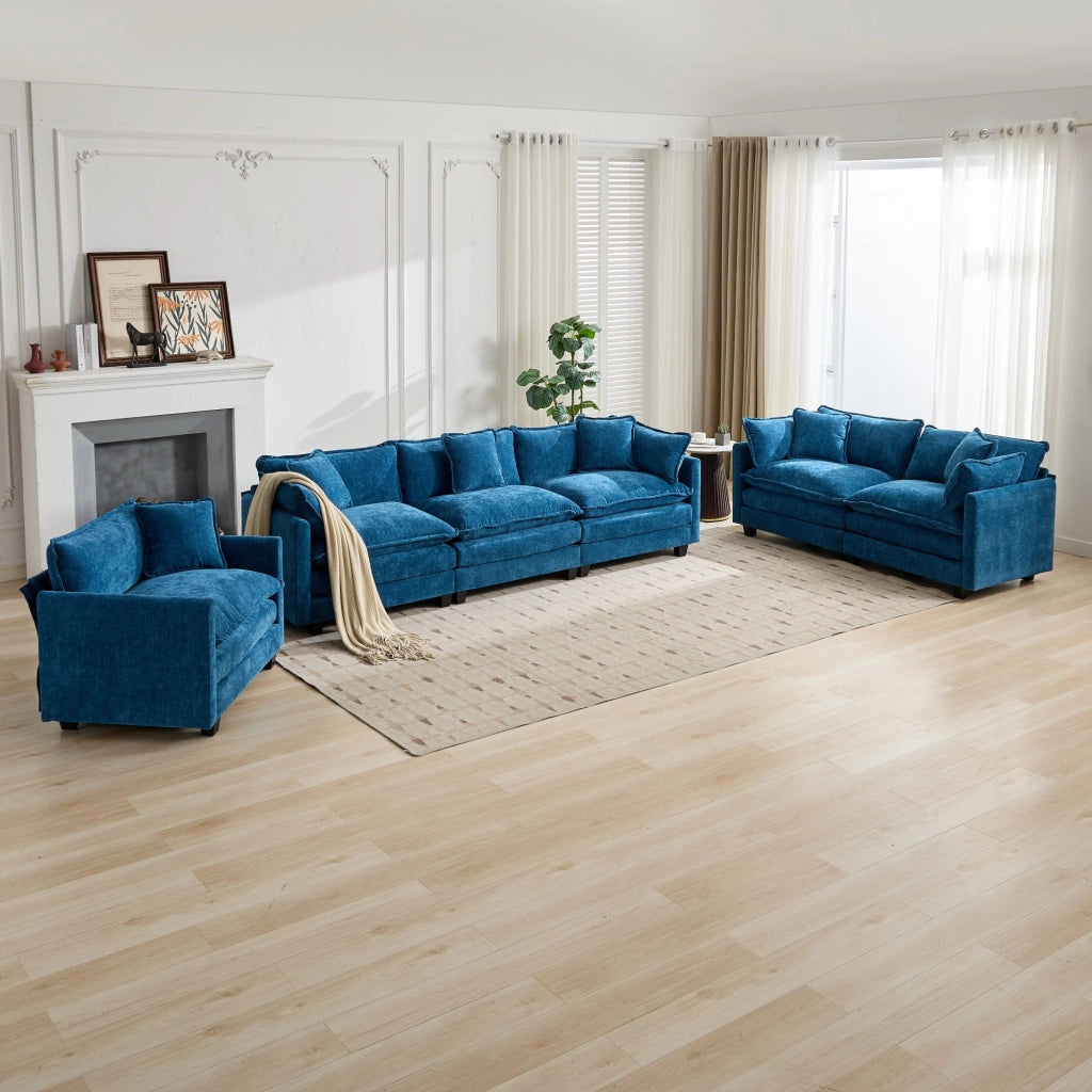 Cloud Sofa singolo - Zephmum- Moderno per soggiorno, imbottitura doppio strato, tessuto chenille traspirante, blu