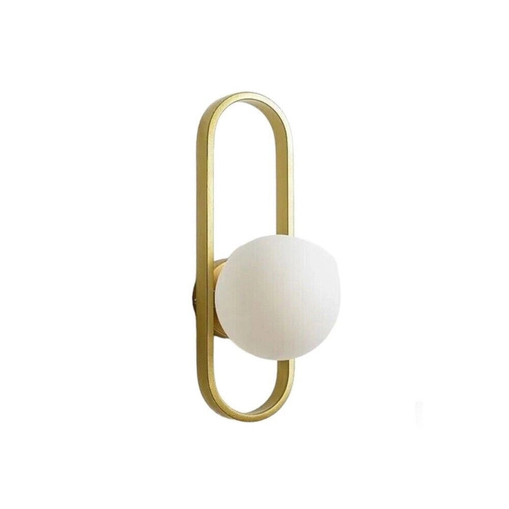 Applique da parete elegante lampada muro in metallo colore bronzo con sfera in acrilico attacco lampadine G9