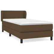 Letto singolo | Letto per adulti | Giroletto a Molle con Materasso Marrone Scuro 90x190cm Tessuto
