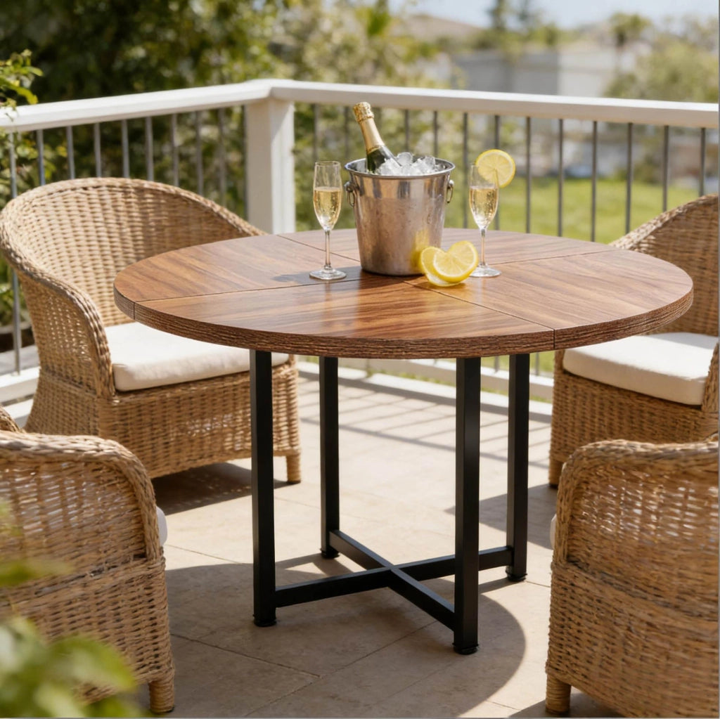 Tavolo da pranzo rotondo stile industriale Ø 120 cm