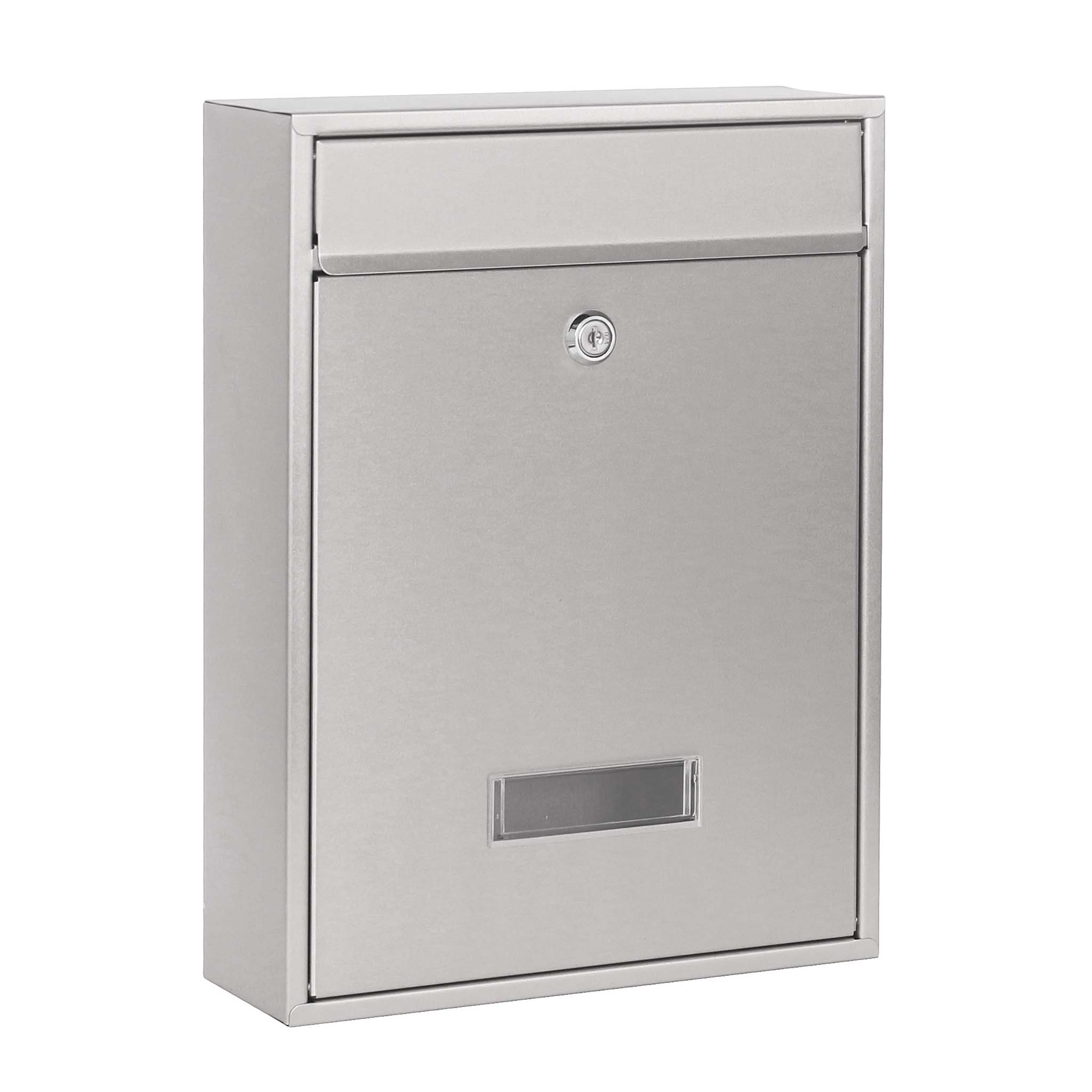 Cassetta postale singola V10 in acciaio inox con vetrino portanome