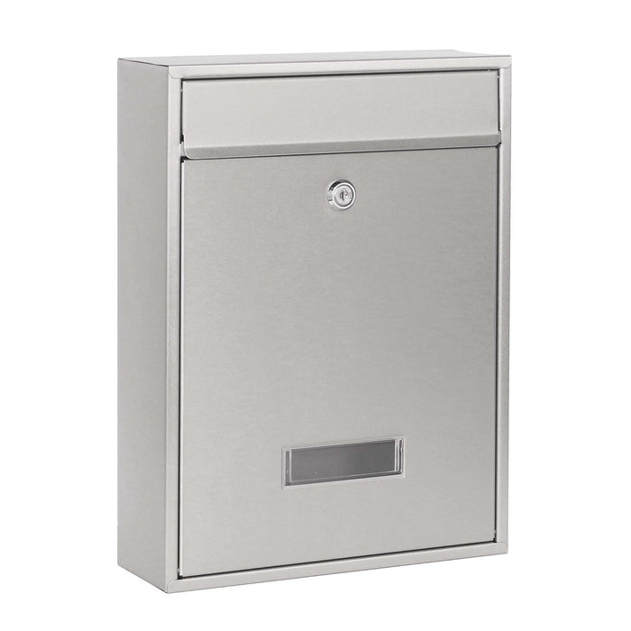 Cassetta postale singola V10 in acciaio inox con vetrino portanome
