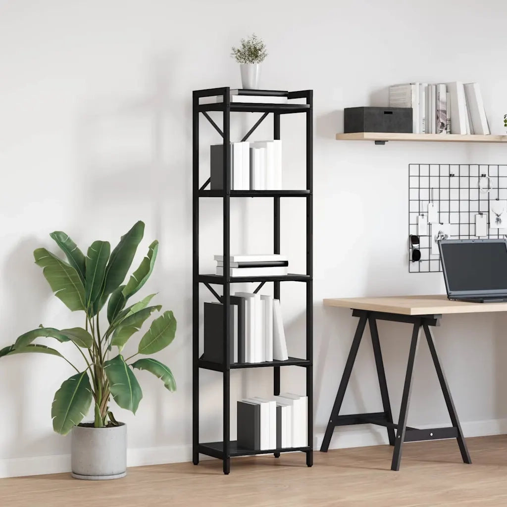 vidaXL Libreria Rovere nero 40 x 30 x 153 cm Legno multistrato