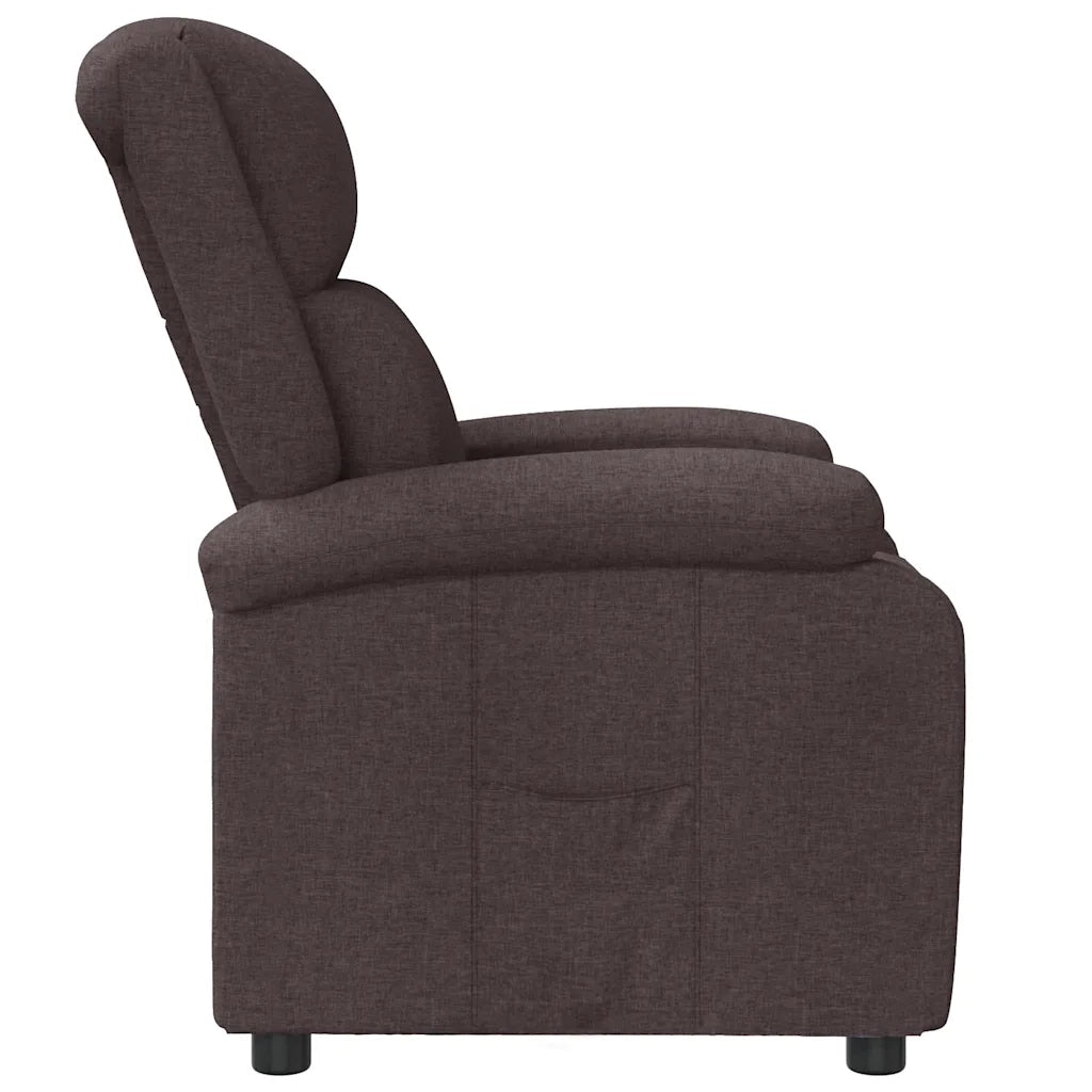 Poltrona Reclinabile Marrone Scuro in Tessuto 342423