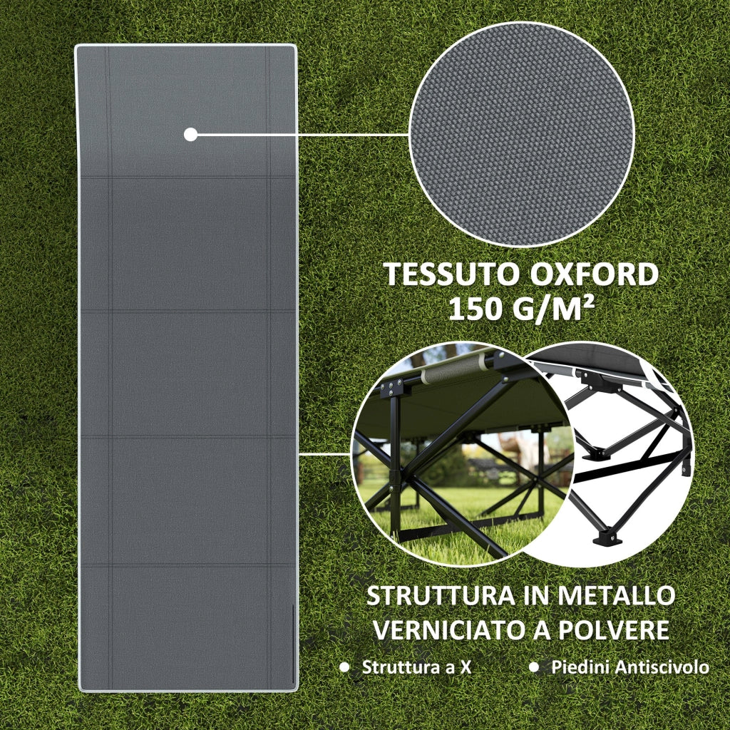 Letto da campeggio pieghevole con materasso ¨C zephmum ¨C nero 186x68x37 cm