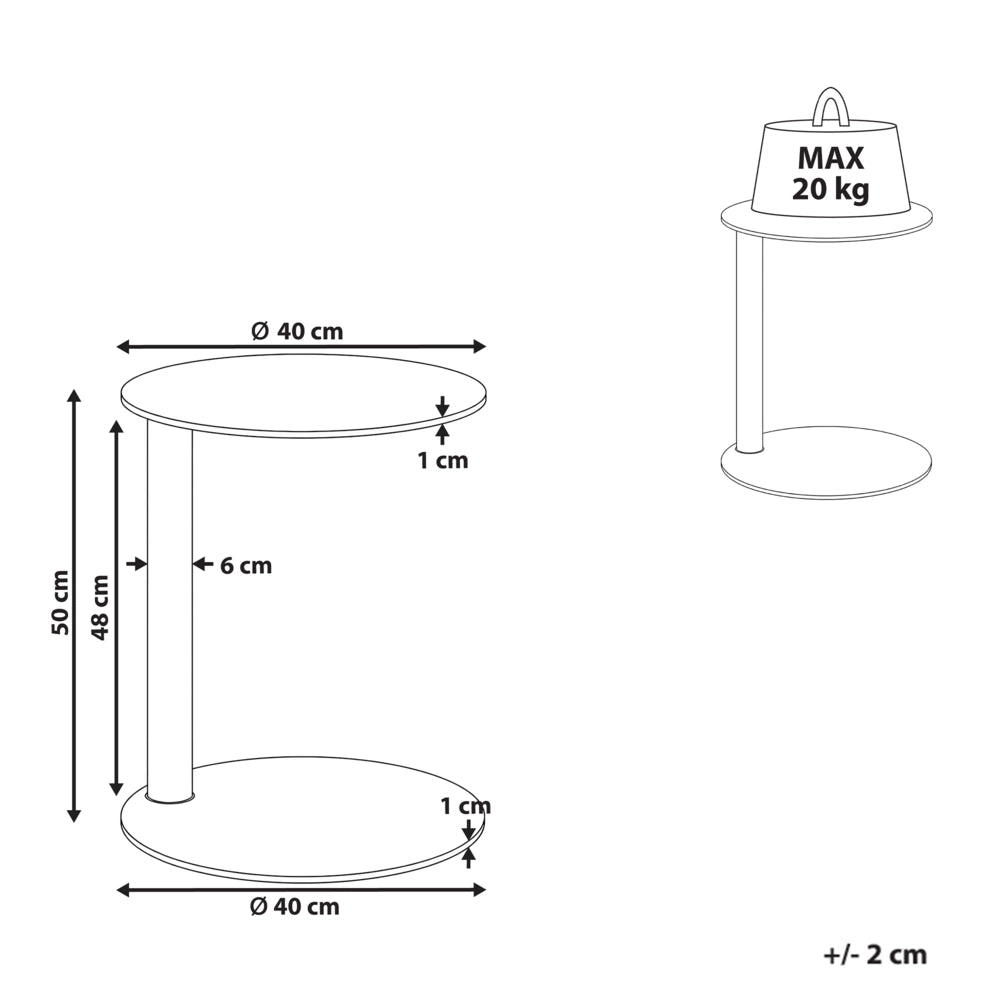 Tavolino da giardino di design in acciaio verniciato a polvere resistente alle intemperie, rotondo 40 cm arredo da esterno beige