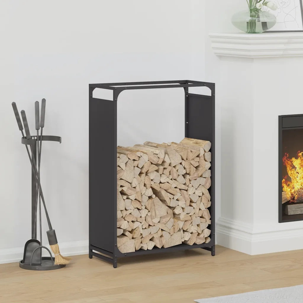Rastrelliera per Legna da Ardere Nera 60x28x90 cm CFW3443765