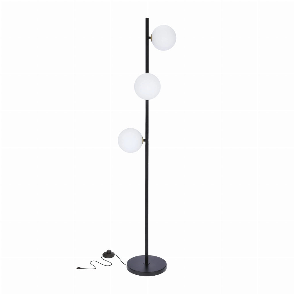 Lampada da terra Candellux Kama 3 luci G9 28W 150cm nero/bianco
