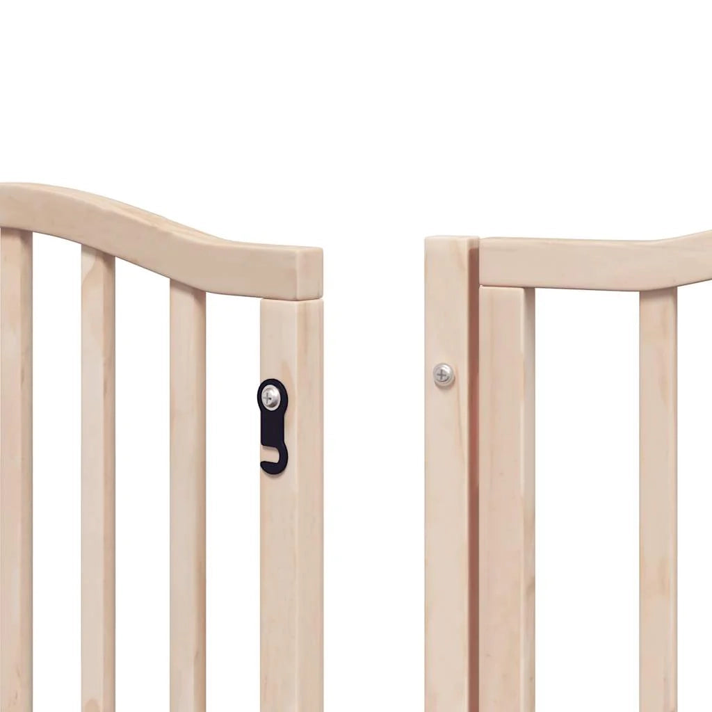 Cancelletto di sicurezza per animali domestici porta pieghevole 12 pannelli legno di pioppo marrone 02_0023159
