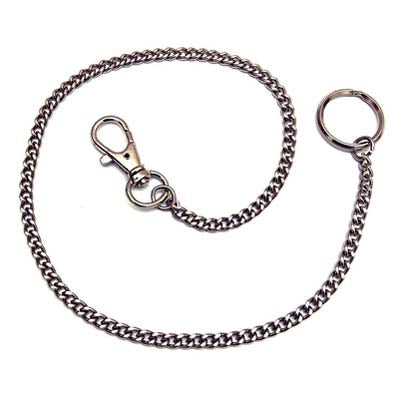 PORTACHIAVE MOSCHETTONE MINI + CATENELLA - ZAMA NICHELATA + ANELLO CM 47- 20 pezzi