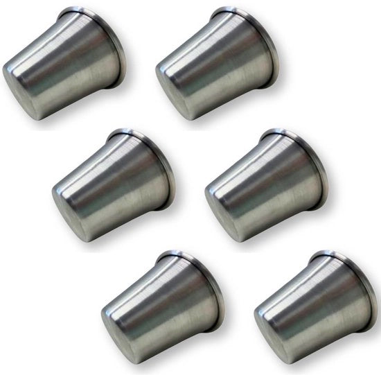 Set di 6 forme Baba au Rhum, forme per pudding da stampare, dimensioni 6 cm di diametro x 6 cm di altezza, alluminio, realizzato in Italia, forme per torte in alluminio, forma Savarin (6 forme)