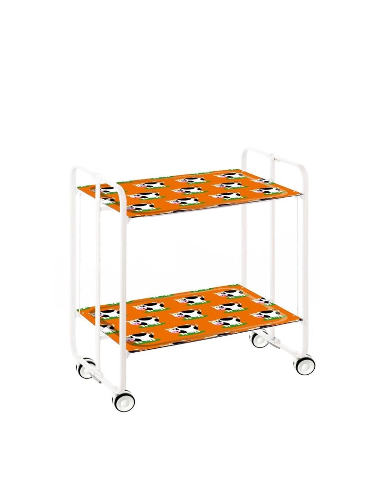 Carrello da cucina pieghevole bianco con ruote BAUHAUS 2 ripiani