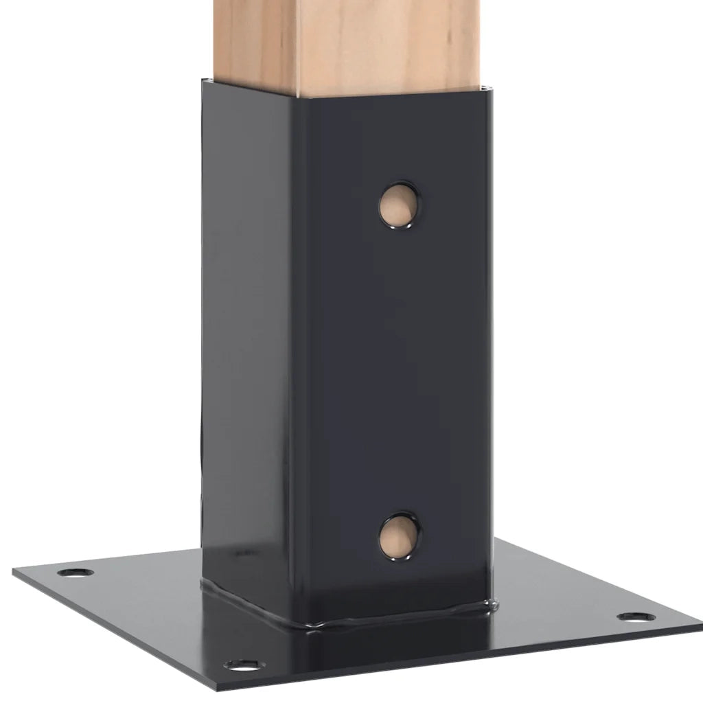 Basi per Pali Quadrati 4 pz 61x61 mm Acciaio Verniciato Polvere 42000022