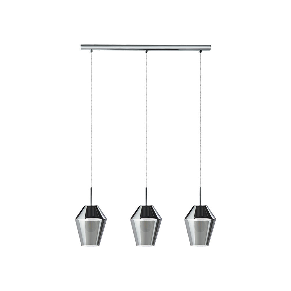 Lampadario Contemporaneo Murmillo 3 Luci Acciaio Cromo