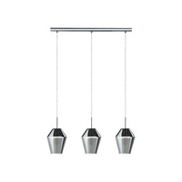 Lampadario Contemporaneo Murmillo 3 Luci Acciaio Cromo