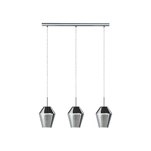 Lampadario Contemporaneo Murmillo 3 Luci Acciaio Cromo