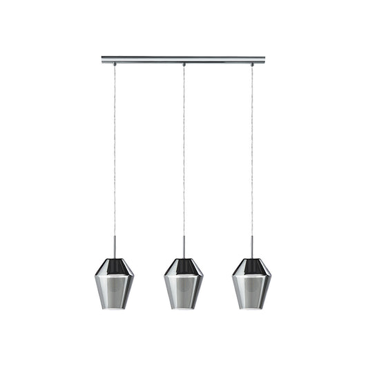 Lampadario Contemporaneo Murmillo 3 Luci Acciaio Cromo