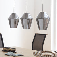 Lampadario Contemporaneo Murmillo 3 Luci Acciaio Cromo