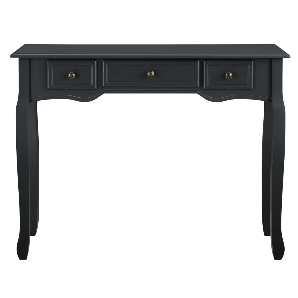 Consolle per ingresso o soggiorno con 3 cassetti MDF gambe in pino 100 cm nero 03_0004179/2