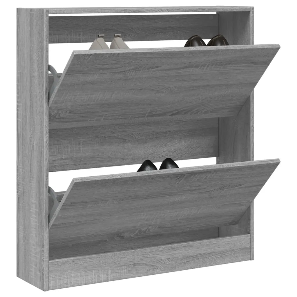 Scarpiera-Scaffale per scarpe Grigio Sonoma 80x21x87,5 cm in Legno Multistrato