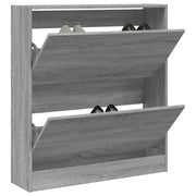 Scarpiera-Scaffale per scarpe Grigio Sonoma 80x21x87,5 cm in Legno Multistrato