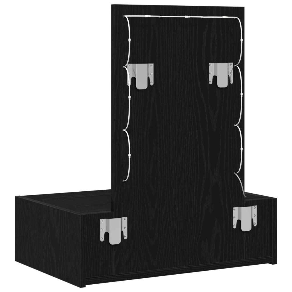 Toeletta da Parete con Luci LED - Rovere Nero