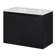 Armadio Pensile Sottolavabo NEWPORT con Lavandino 80x57x39 cm Nero [en.casa]
