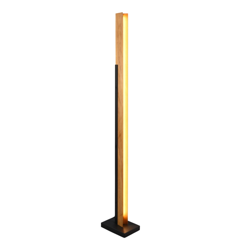 Lampada da terra LED Kerala nera legno 16W dimmer Trio