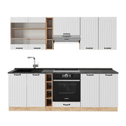 Vicco Cucina componibile Bianco casa di campagna 235 cm senza piano di lavoro