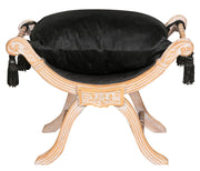 Biscottini PANCHETTA STILE FRANCESE LUIGI XVI IN LEGNO MASSELLO DI FAGGIO faldistorio XVI,