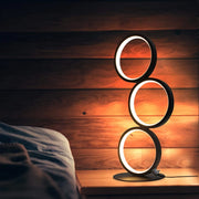 ZMH Lampada da tavolo LED nera anello scrivania comodino per camera letto