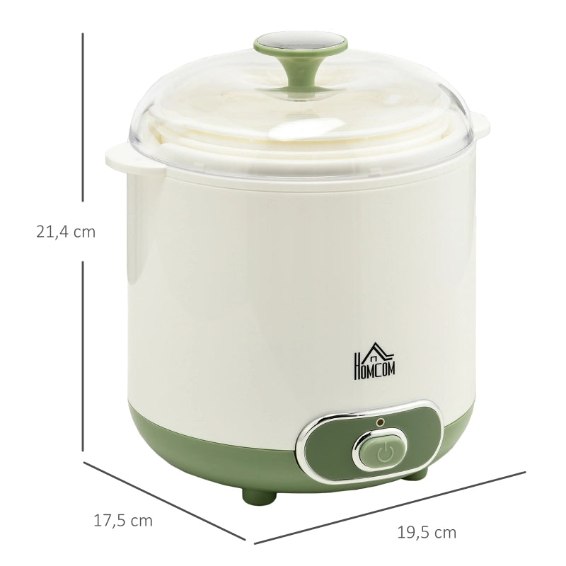 Yogurtiera da 1,5 L, con setaccio e coperchio, 20 W, ideale per yogurt greco, per 3-5 persone, dimensioni 19,5x17,5x21,4 cm, colore bianco.