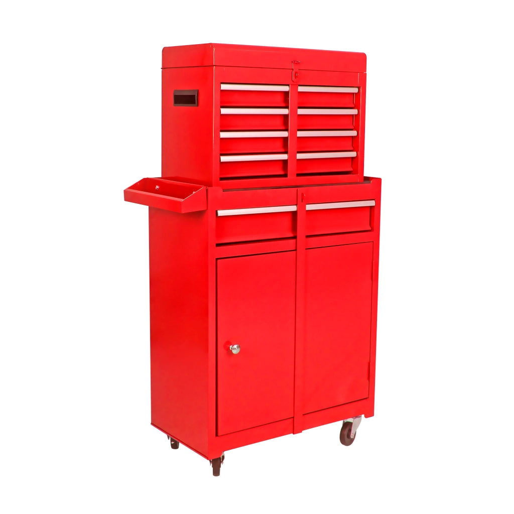CARRELLO PORTAATTREZZI 5 cassetti 56.5x32.5x68 cm acciaio rosso