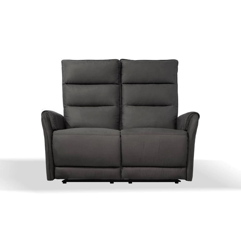 Divano 2 posti 2 recliner elettrici effetto nabuk Thun colore grigio