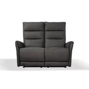 Divano 2 posti 2 recliner elettrici effetto nabuk Thun colore grigio