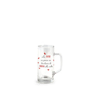 Bicchiere birra con manico 40 cl con scritta la vita va presa un bicchiere di birra alla volta