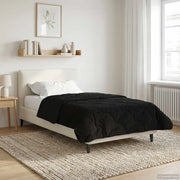 Duvet Estivo Nero 135 x 200 cm Microfibra e Fleece Teddy