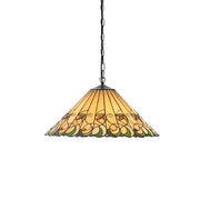 Lampada a sospensione Tiffany Jamelia vetro ambra 3xE27