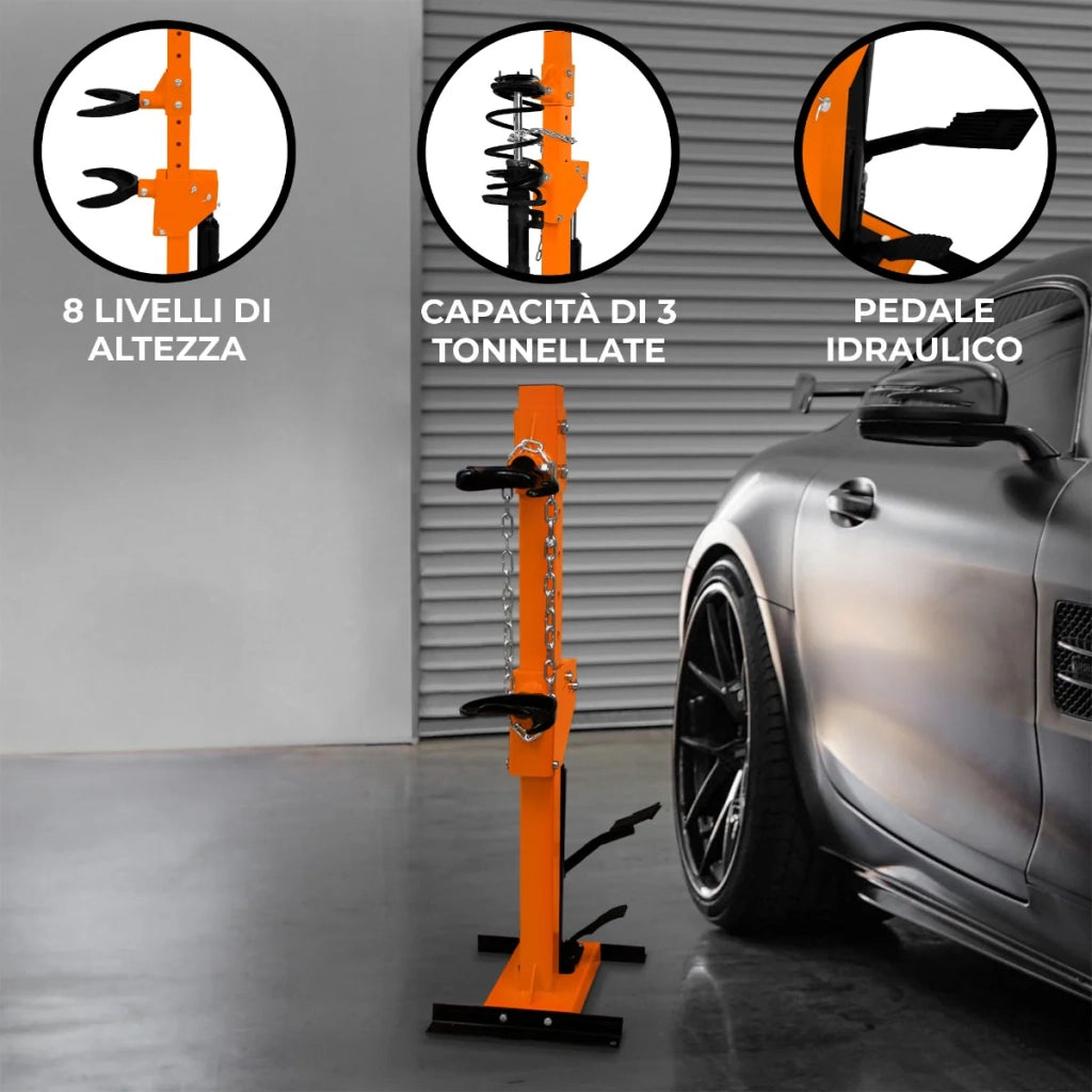 Compressore Idraulico per Molle da 3 Tonnellate altezza regolabile riparazione auto
