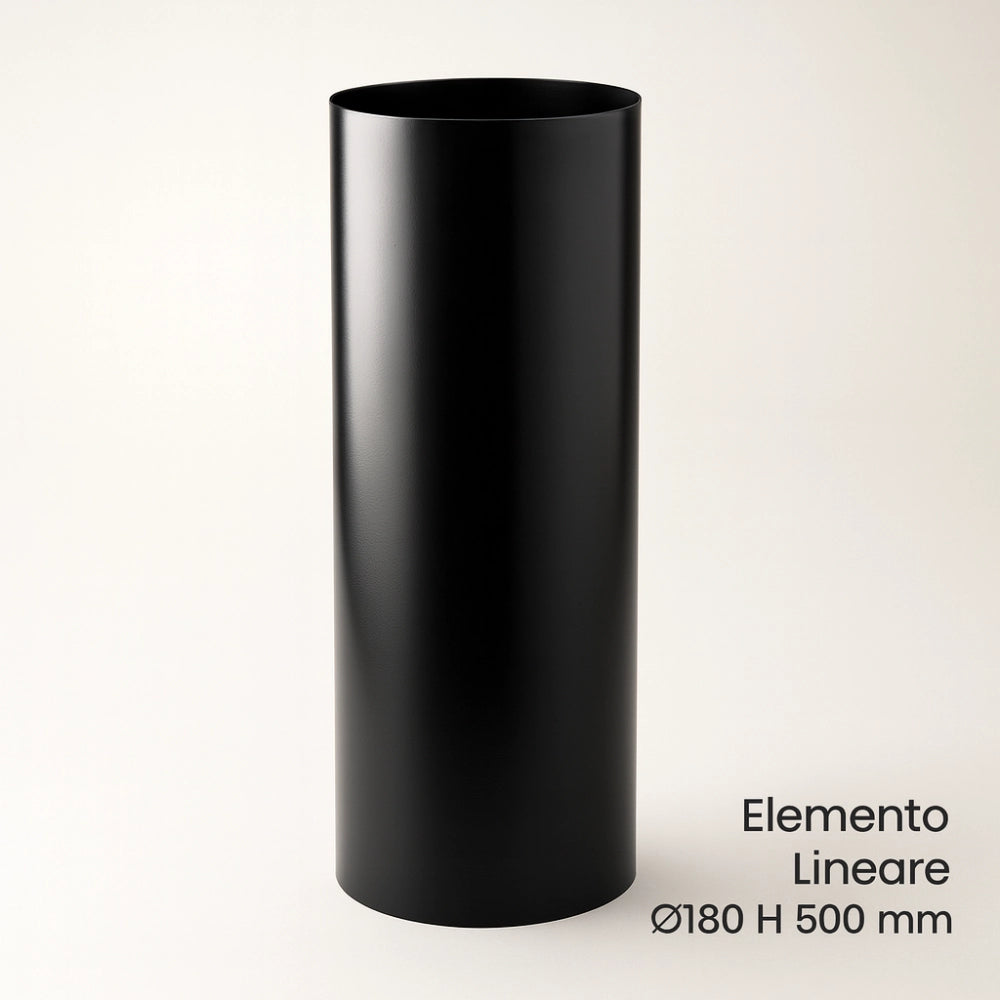 Tubo lineare arredo canale da fumo stufa a pellet sistema scarico diametro 180mm *** misura h 500 mm, confezione 1