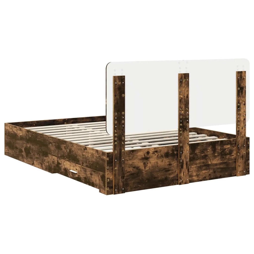 Struttura del letto Rovere fumé 140 x 190 cm Legno multistrato 3412787